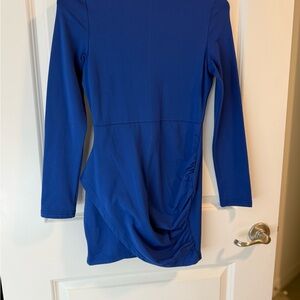 Elegant Blue Long Sleeve Dress
